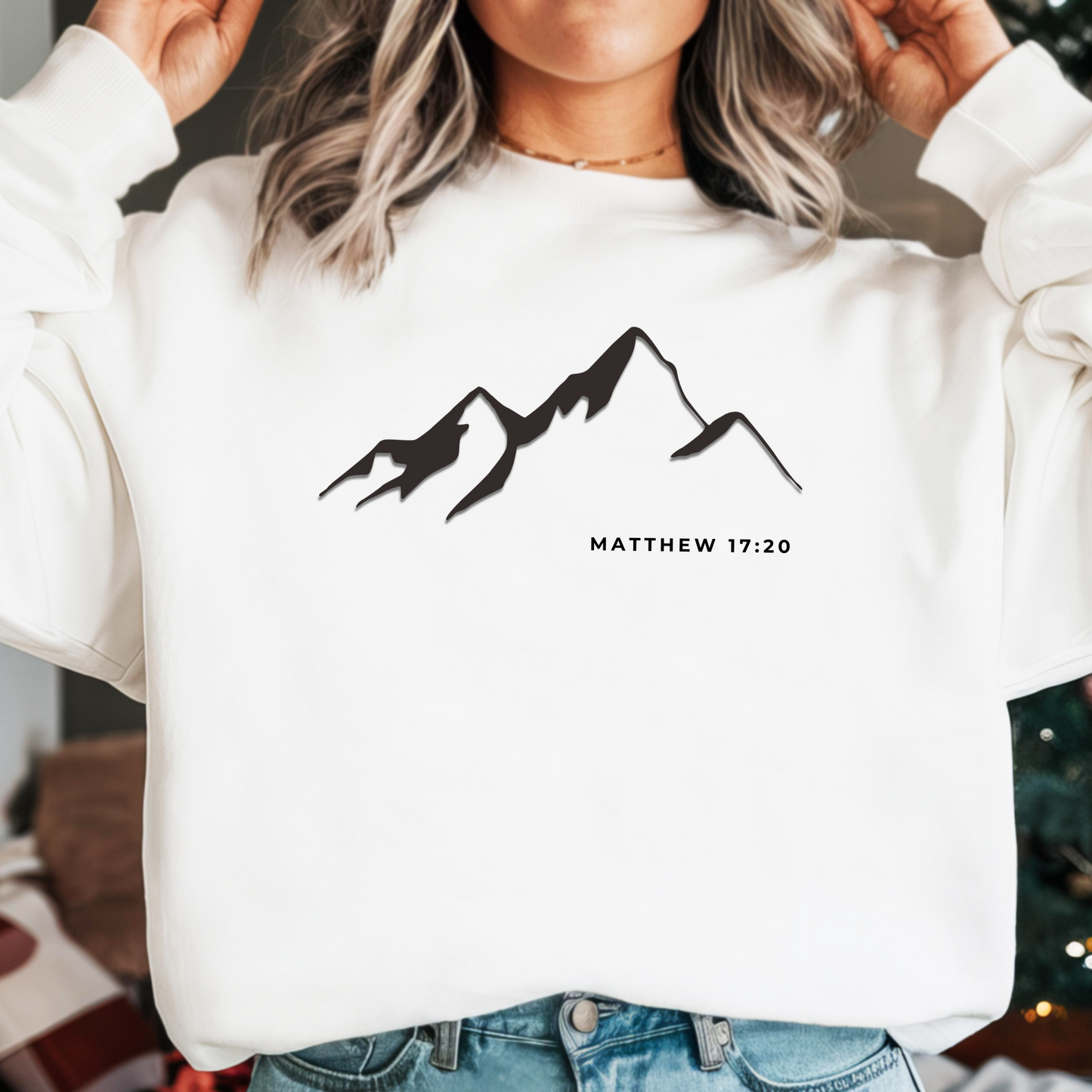 Faith Can Move Mountains - Embossed Minimalistic Mountains Matthew 17:20