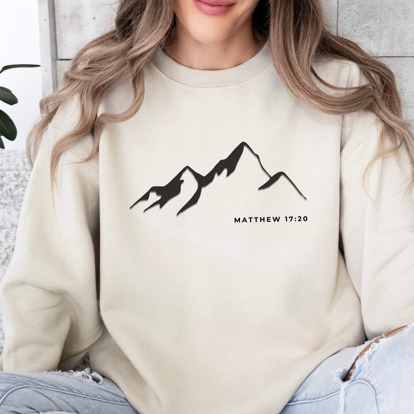 Faith Can Move Mountains - Embossed Minimalistic Mountains Matthew 17:20